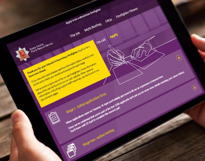 ECFRS website on ipad