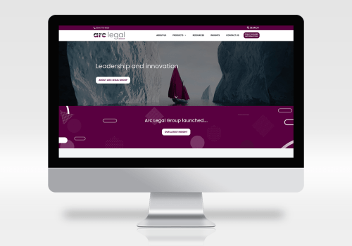 Arc Legal website after rebrand and redesign on a desktop