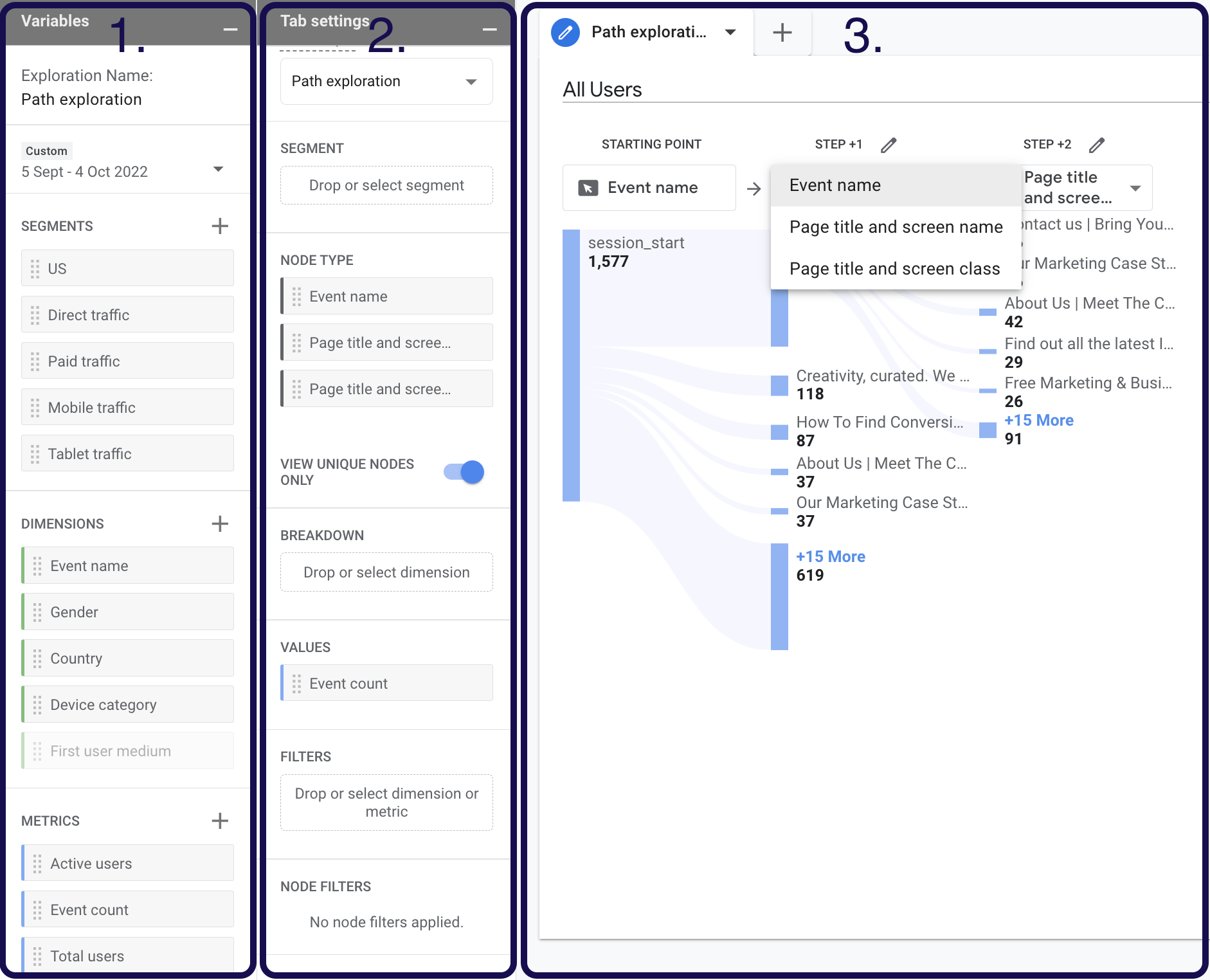 Customising the exploration report