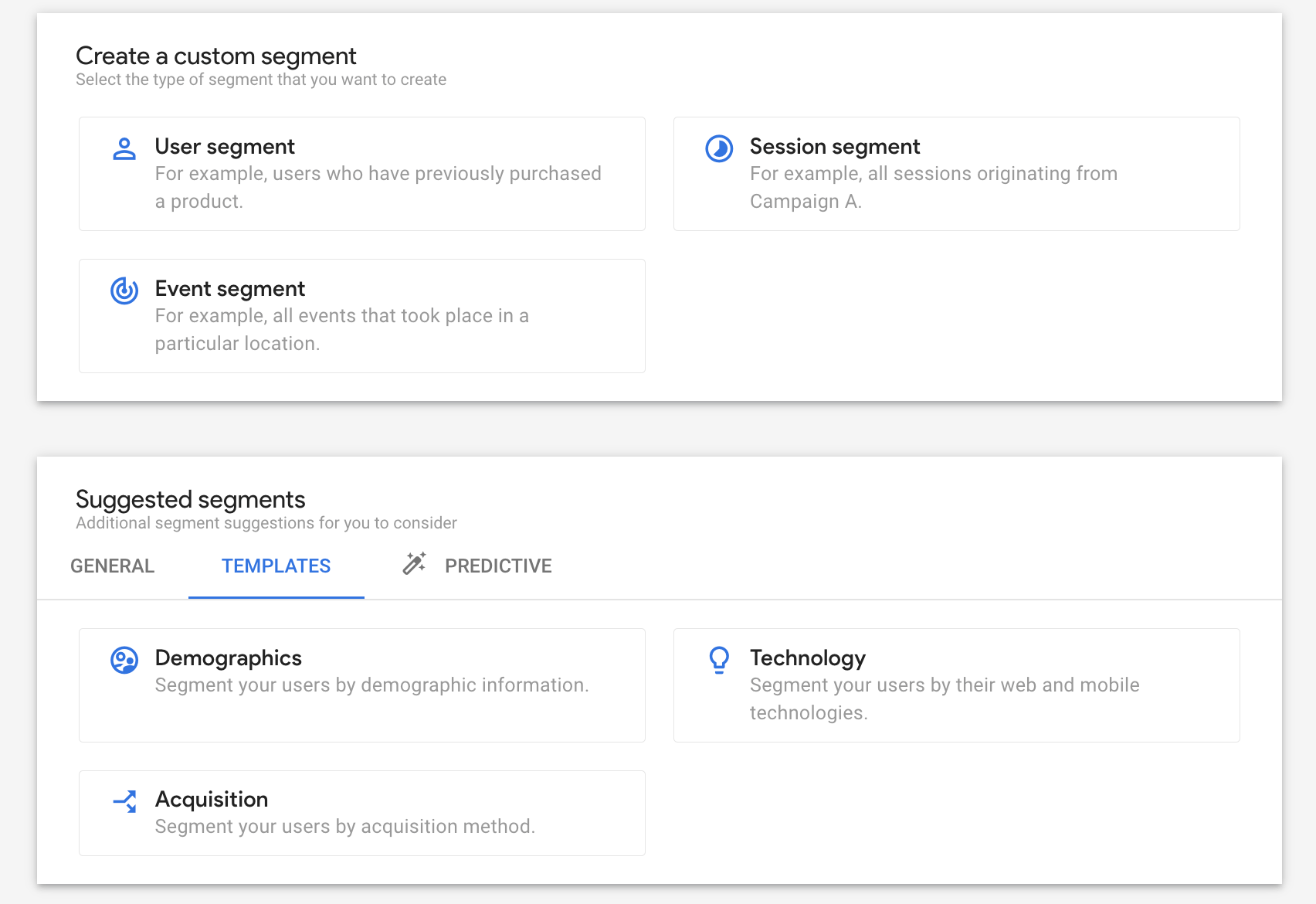 Adding user segments to the exploration report