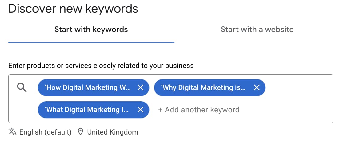 Google Keyword Planner